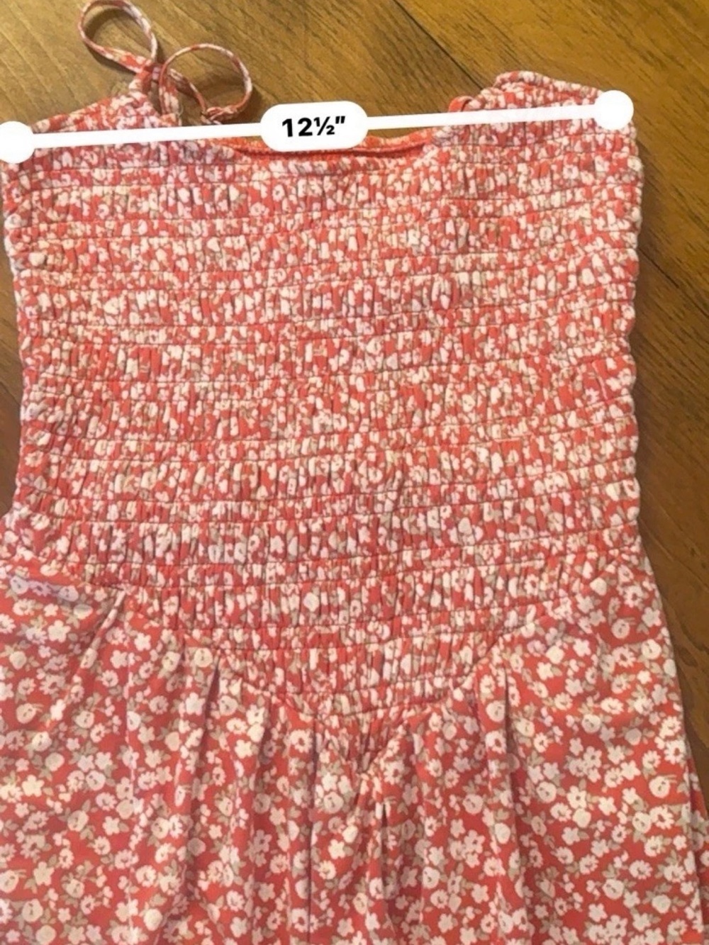Hollister Red Floral Smocked Sundress w/built in shorts for women - Picture 5 of 8